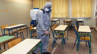 sanitización de escuela