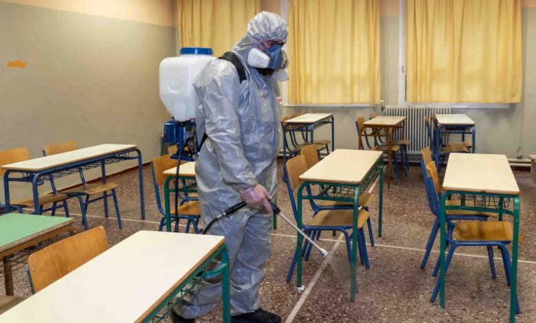 sanitización de escuela