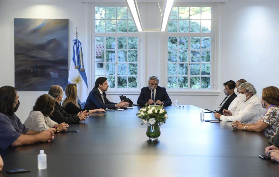 Presidente Alberto Fernández con sindicatos docentes