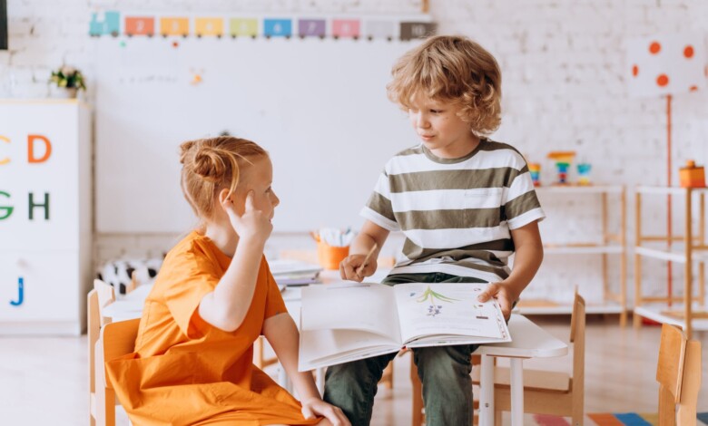 kids studying in the classroom