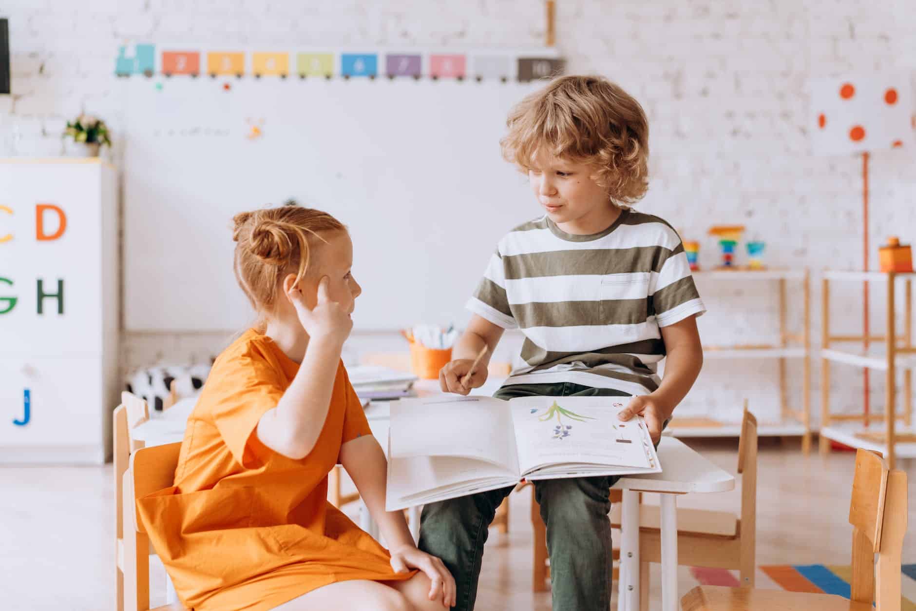 kids studying in the classroom