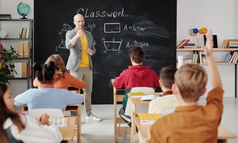 teacher asking a question to the class
