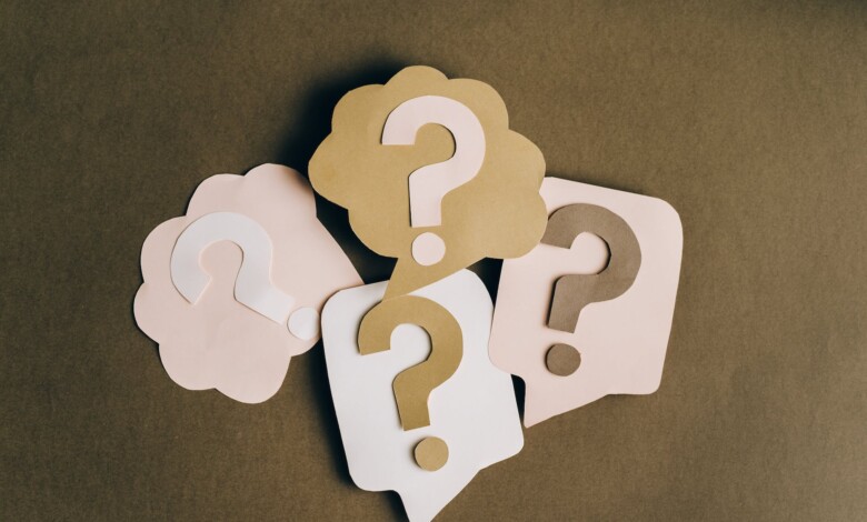 question marks on paper crafts