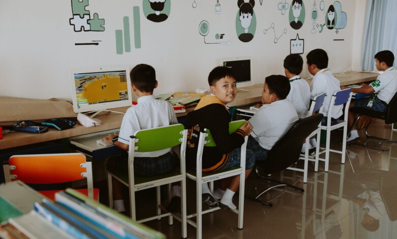 children sitting inside the classroom
