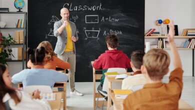 teacher asking a question to the class