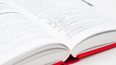close up of open book