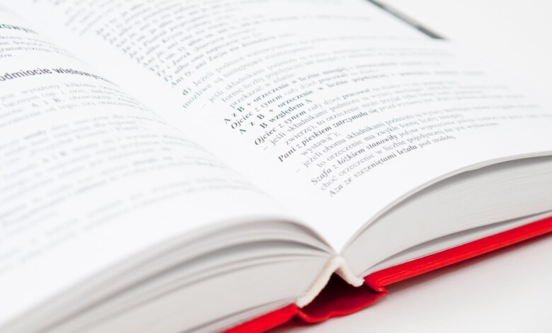 close up of open book