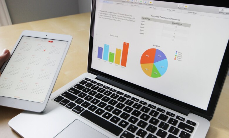 business charts commerce computer