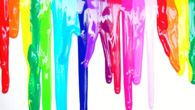 multicolored paint drippings