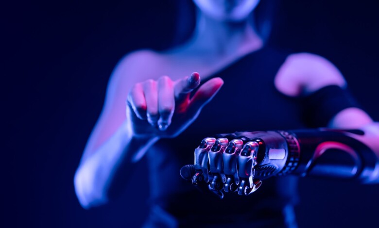woman with bionic arm