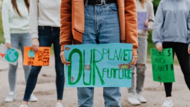 people holding placards