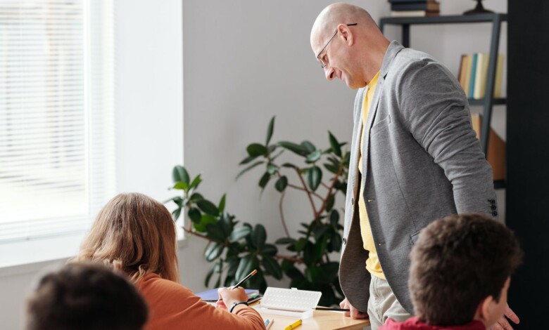 a teacher teaching his student