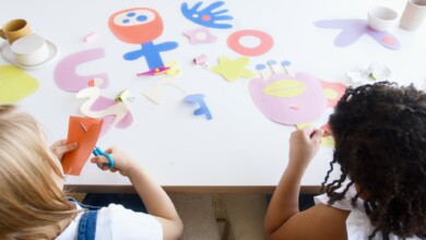 two kids doing some artworks
