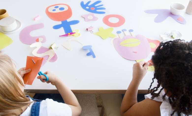 two kids doing some artworks