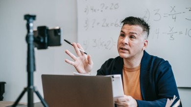 photo of man talking in front of camera