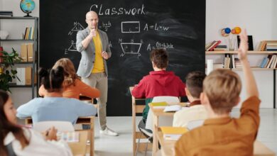 teacher asking a question to the class