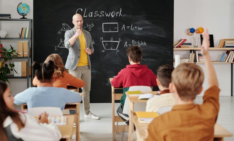 teacher asking a question to the class