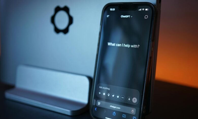smartphone displaying ai chat interface