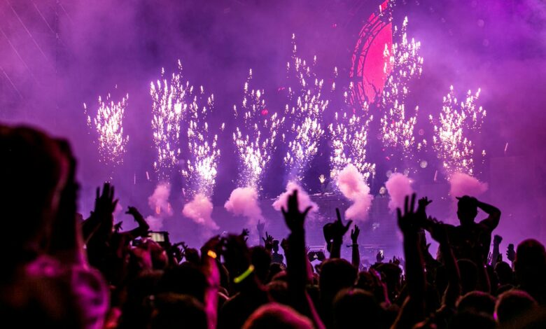 purple fireworks effect