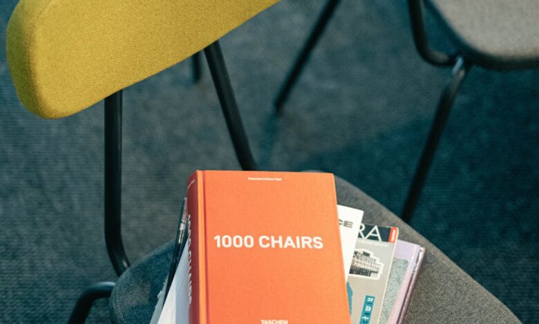 pile of books on a chair