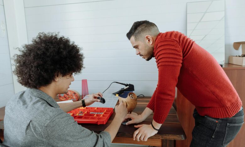 men working on craft product