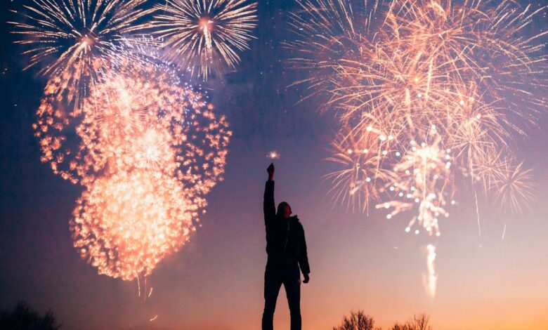 man with fireworks