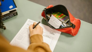 student cheating during an exam