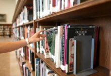 person holding book from shelf