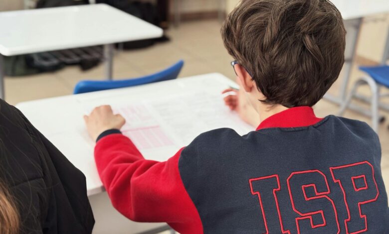 student in classroom at international school