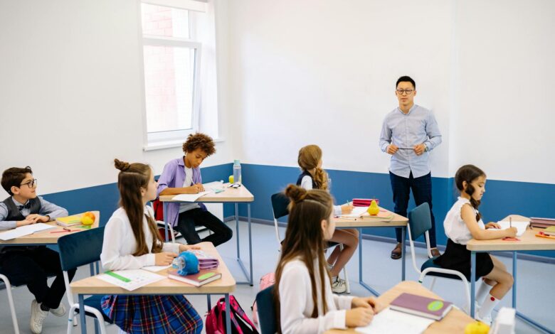 teacher teaching inside the classroom