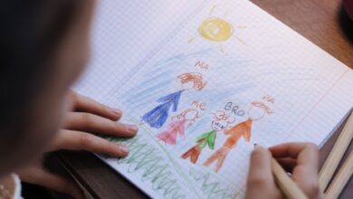 child drawing family