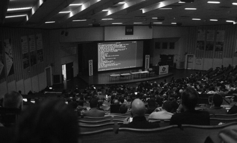 conference at ulb auditorium in brussels