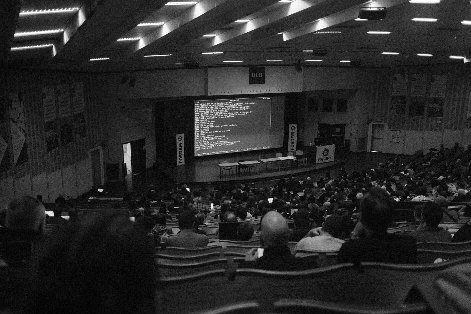 conference at ulb auditorium in brussels
