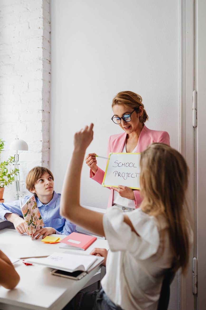 students sitting at the table