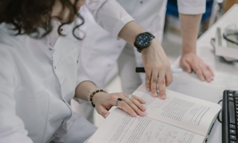 scientists reading a book