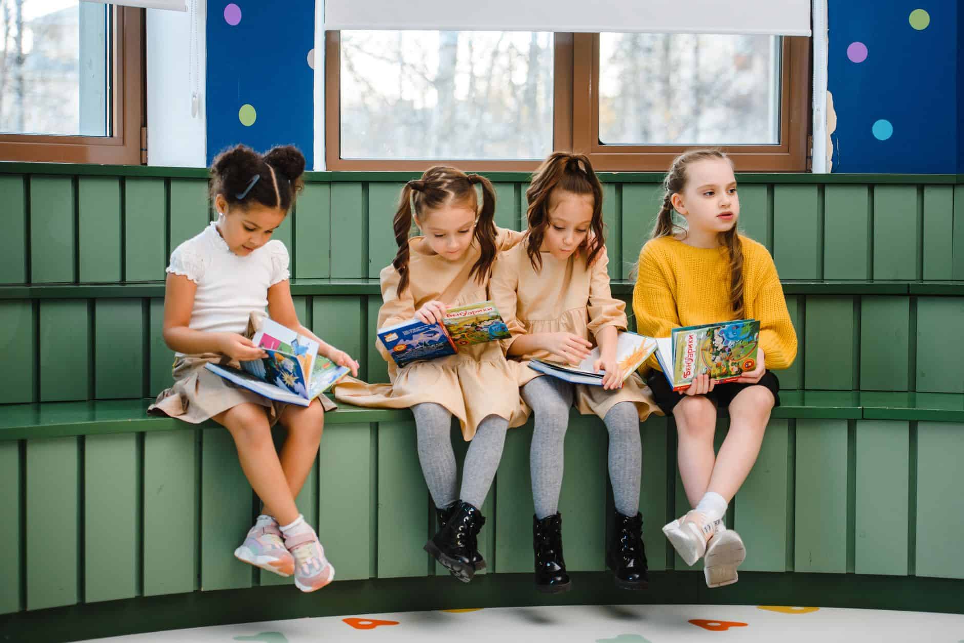 children sitting in the classroom
