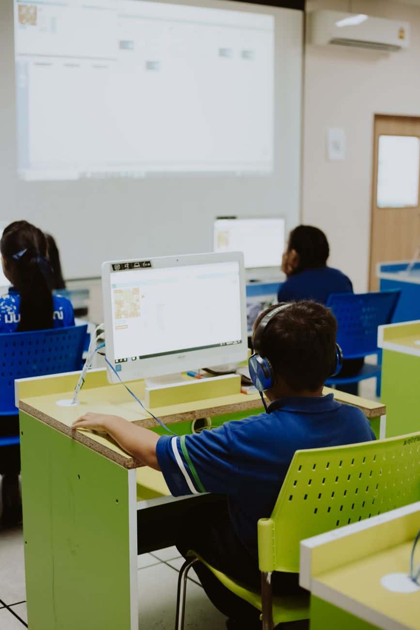 students using computers