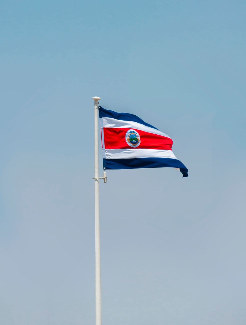 flag of costa rica swaying by the wind